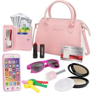 Little Girls Purse, Pretend Play Purse 20 Piece Set, Toys for Girls 3+